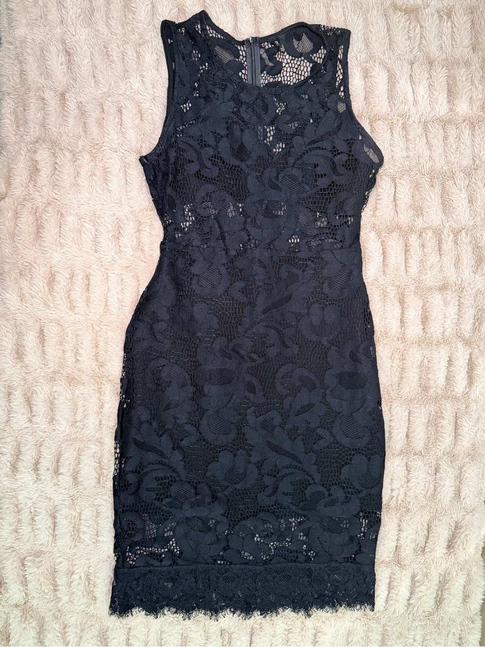 NBD Black Floral Lace Mini Dress